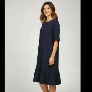Chico’s Navy Ruffle‎ Hem T-Shirt Dress – Size 3 (XL / 16-18)